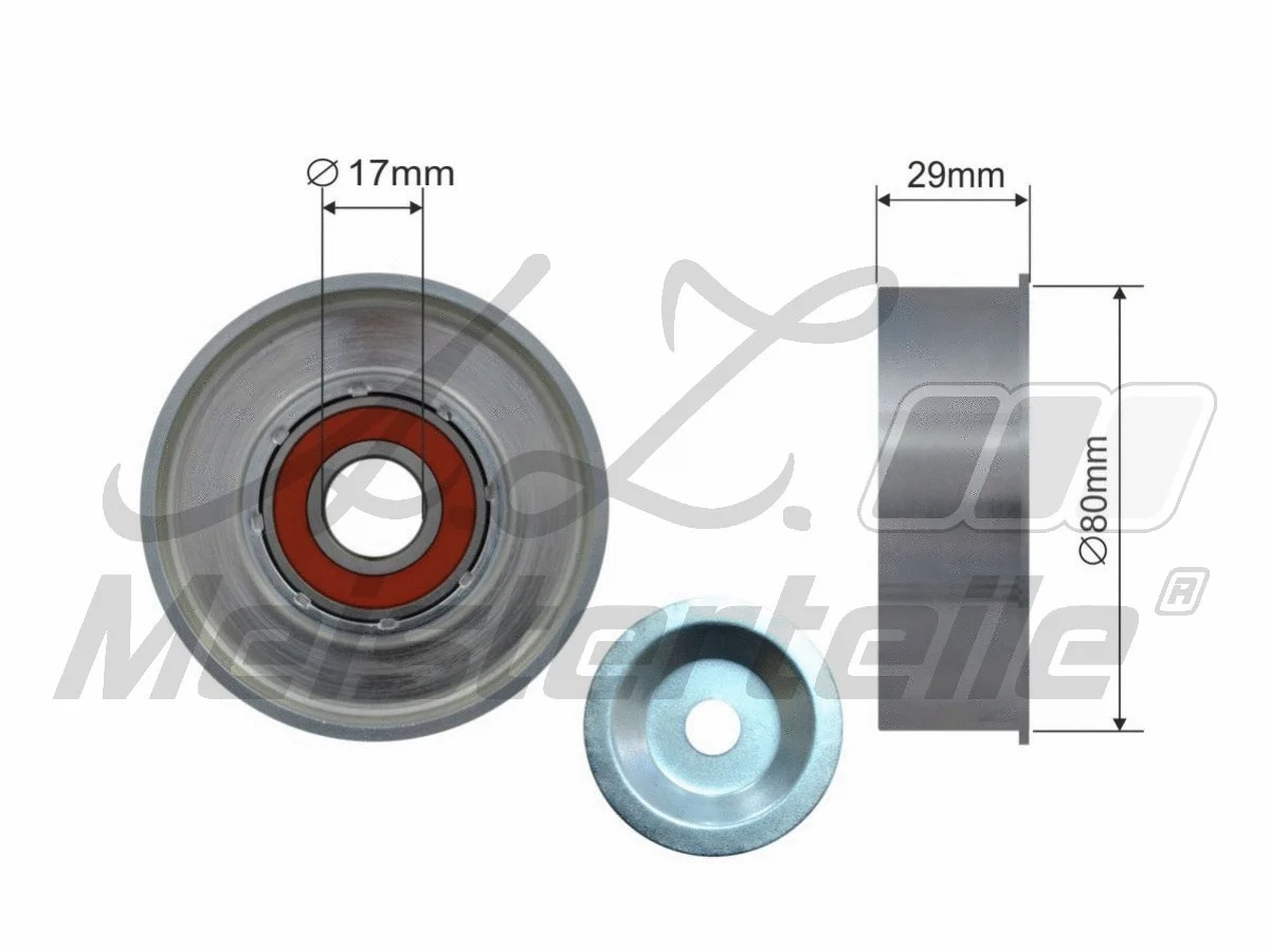 Deflection/Guide Pulley, V-ribbed belt