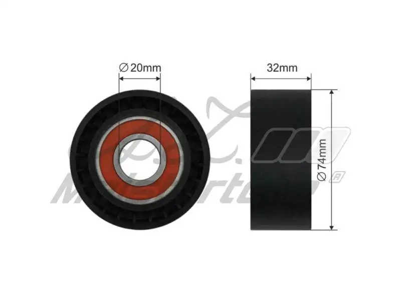 Deflection/Guide Pulley, V-ribbed belt (AZMT-20-031-2193)