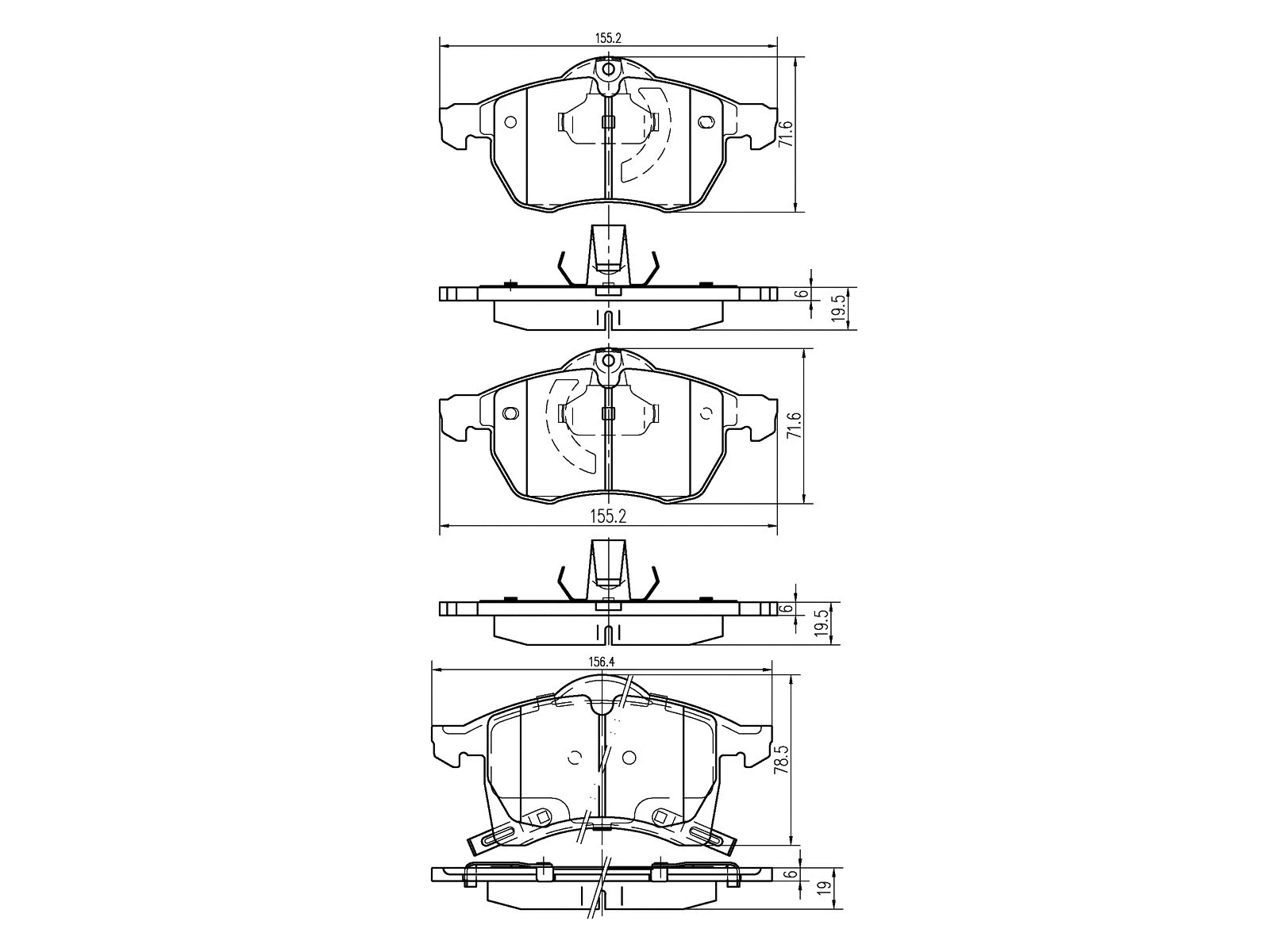 Brake Pad Set, disc brake (AZMT-44-022-1051)