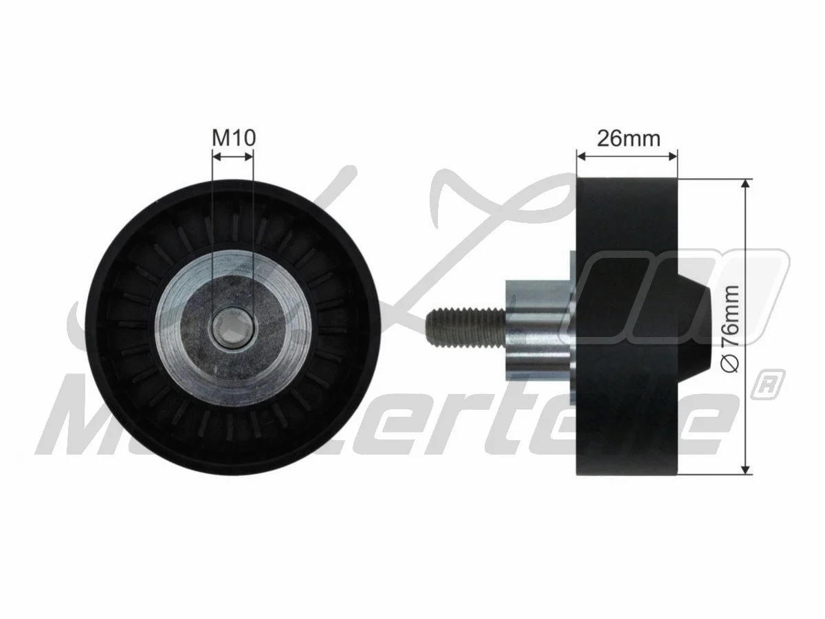 Deflection/Guide Pulley, V-ribbed belt (AZMT-20-031-1822)
