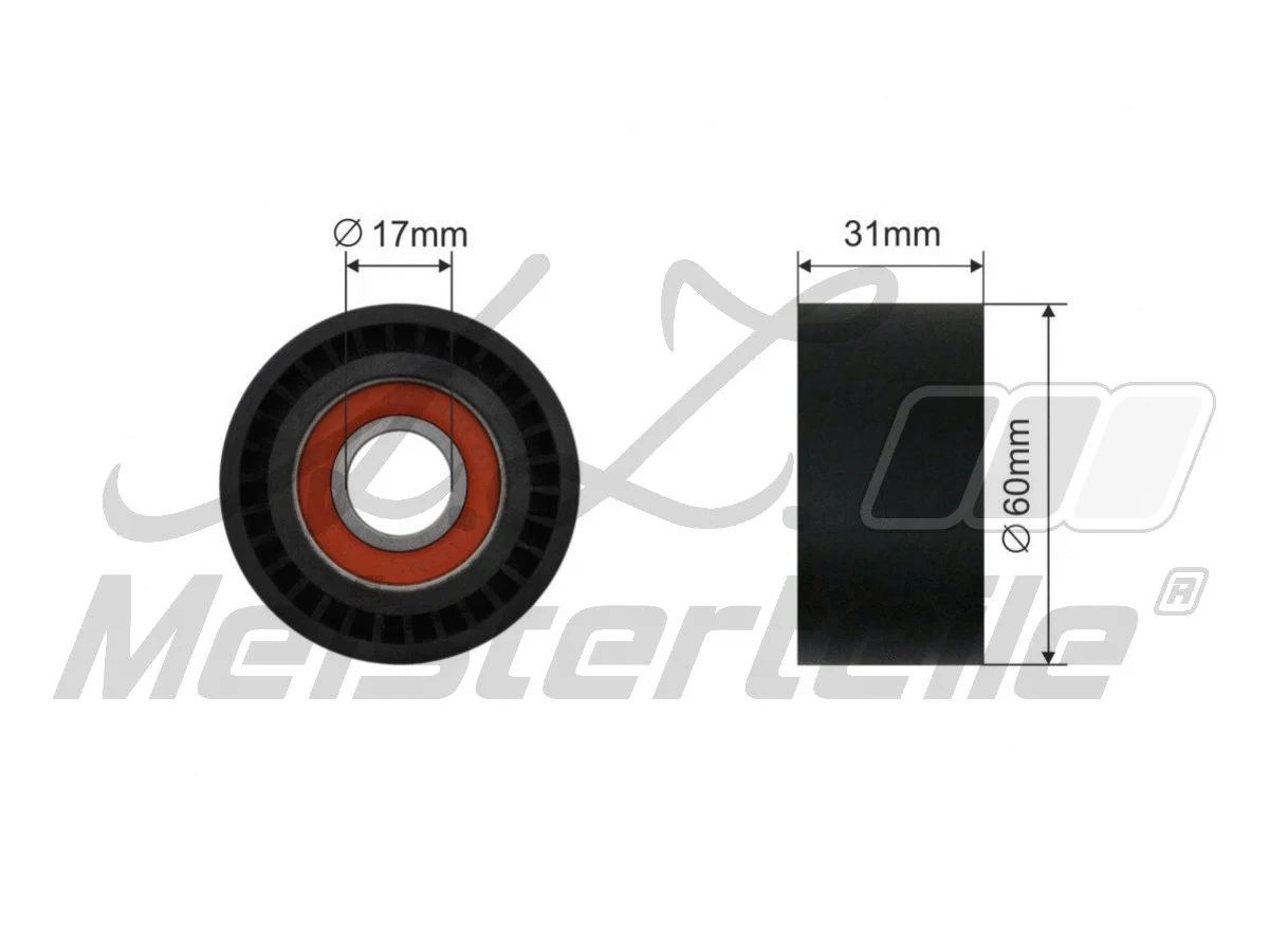Deflection/Guide Pulley, V-ribbed belt
