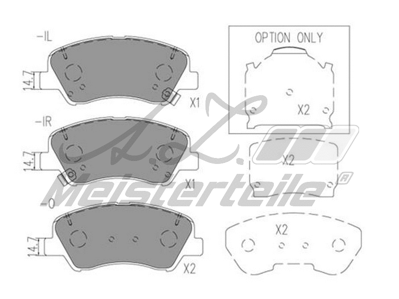 Brake Pad Set, disc brake (AZMT-44-022-2033)