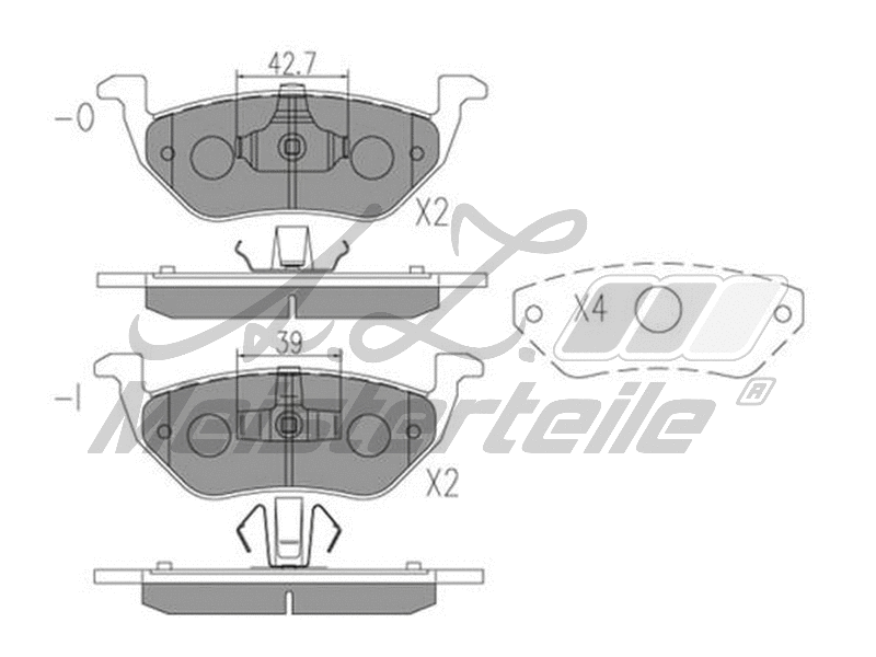 Brake Pad Set, disc brake (AZMT-44-022-2044)