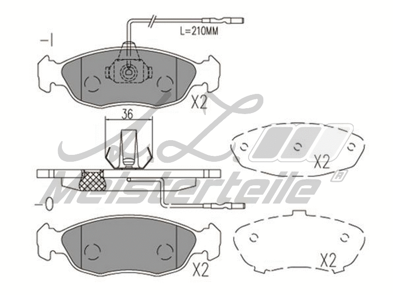 Brake Pad Set, disc brake (AZMT-44-022-1571)