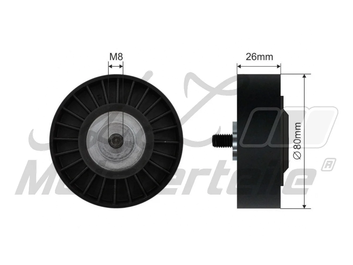 Deflection/Guide Pulley, V-ribbed belt