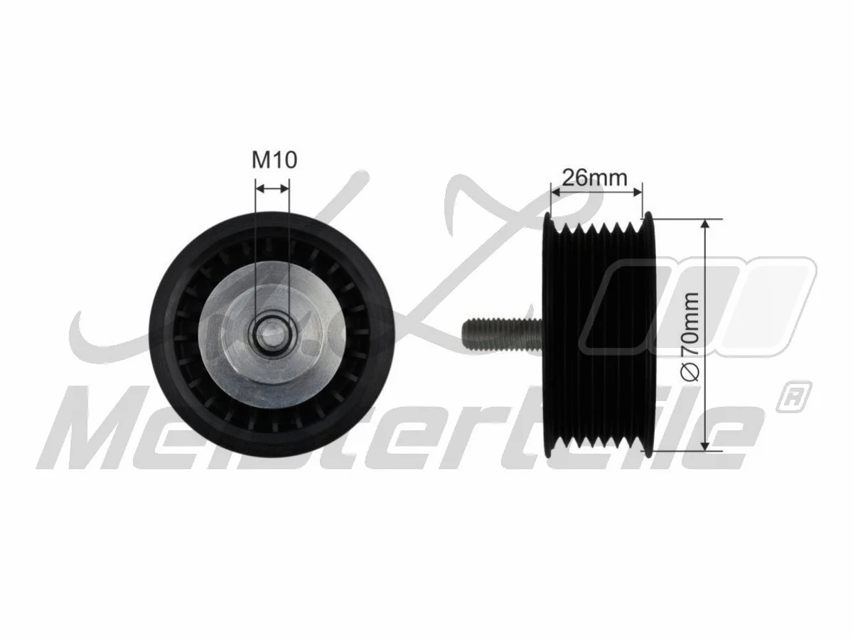 Deflection/Guide Pulley, V-ribbed belt