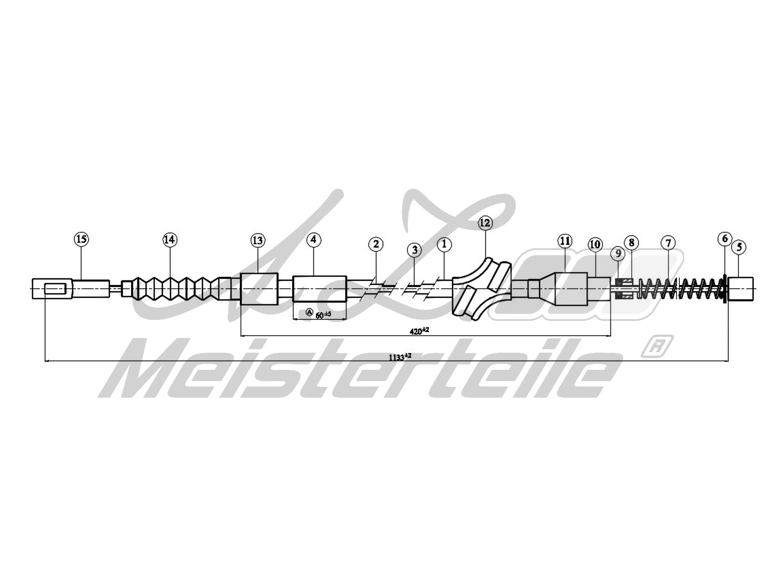 Cable Pull, parking brake (AZMT-44-031-1051)