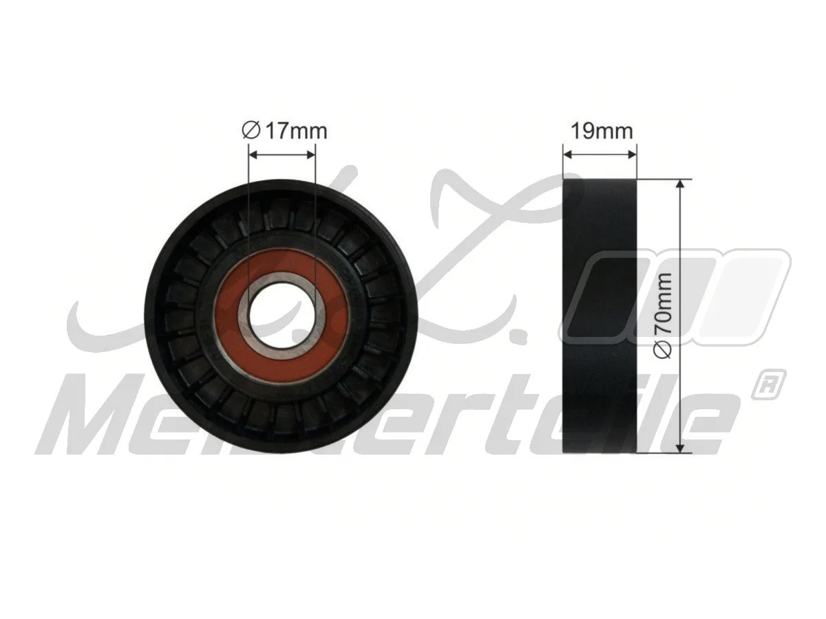 Deflection/Guide Pulley, V-ribbed belt