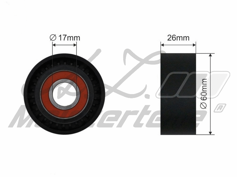Deflection/Guide Pulley, V-ribbed belt (AZMT-42-061-1006)