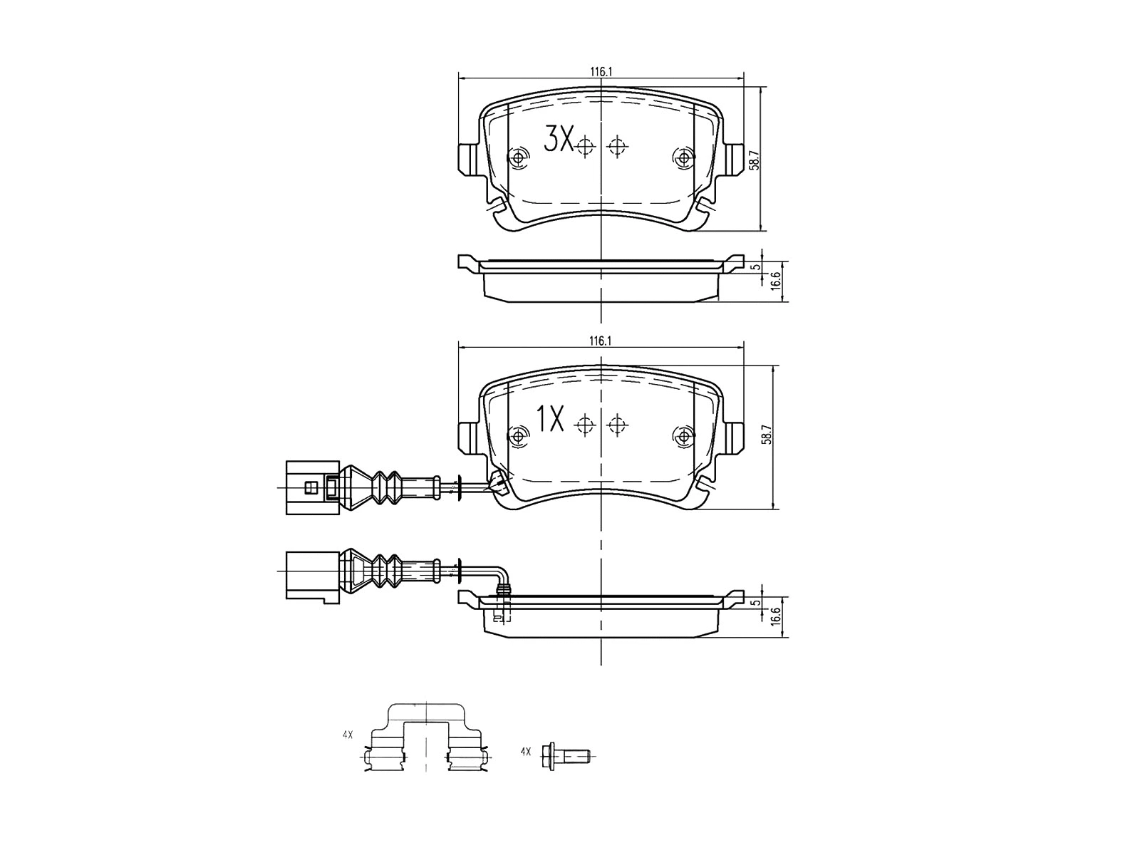 Brake Pad Set, disc brake (AZMT-44-022-1457)