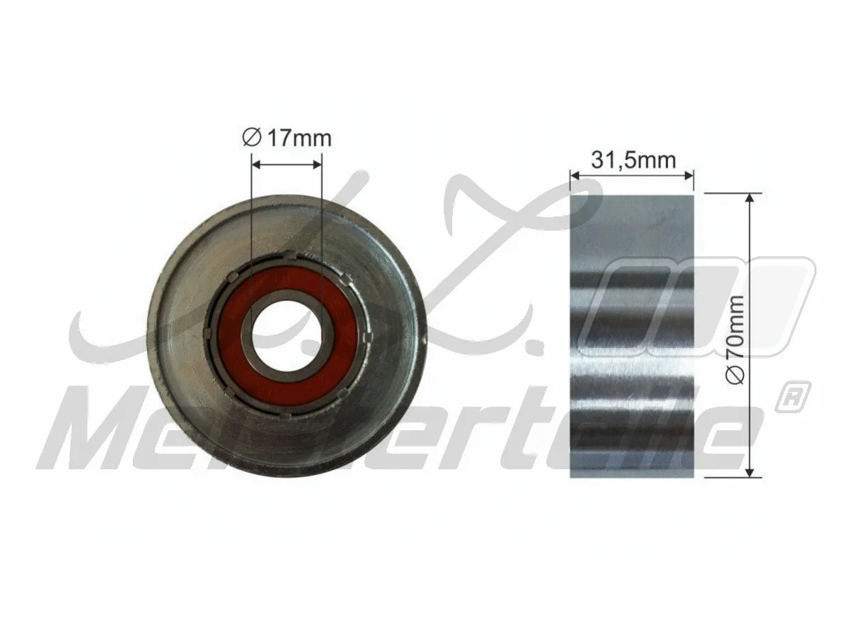Deflection/Guide Pulley, V-ribbed belt