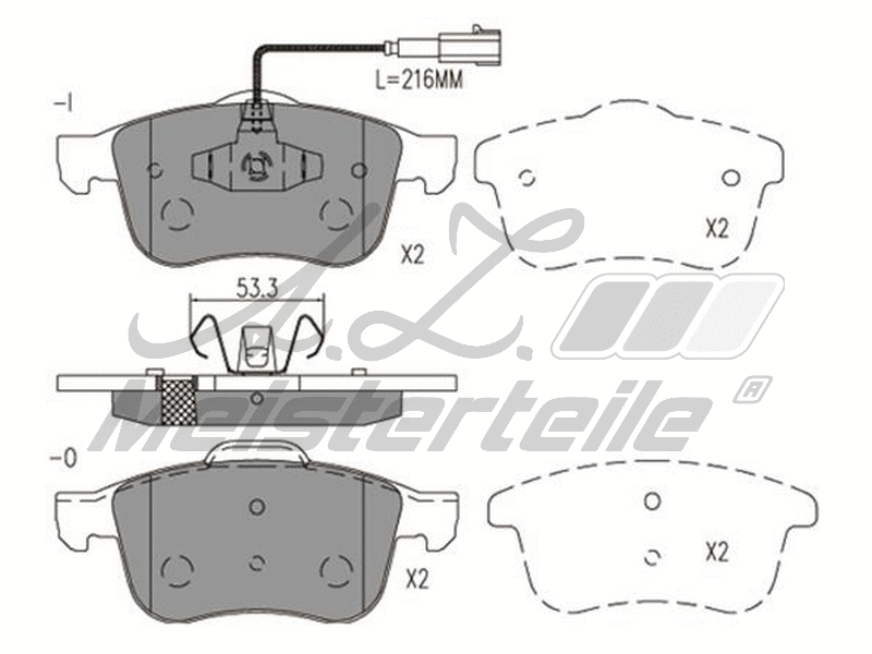 Brake Pad Set, disc brake (AZMT-44-022-2050)