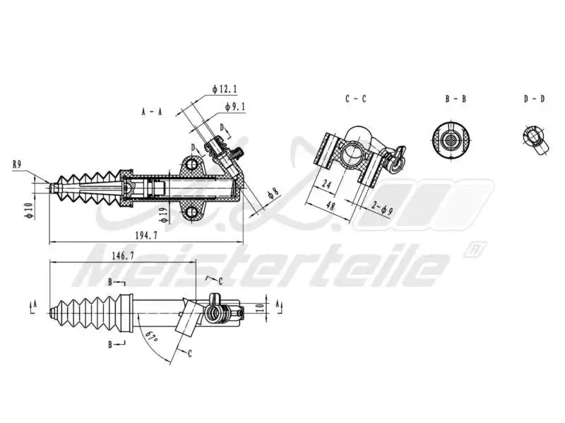 Slave Cylinder, clutch (AZMT-47-031-1036)
