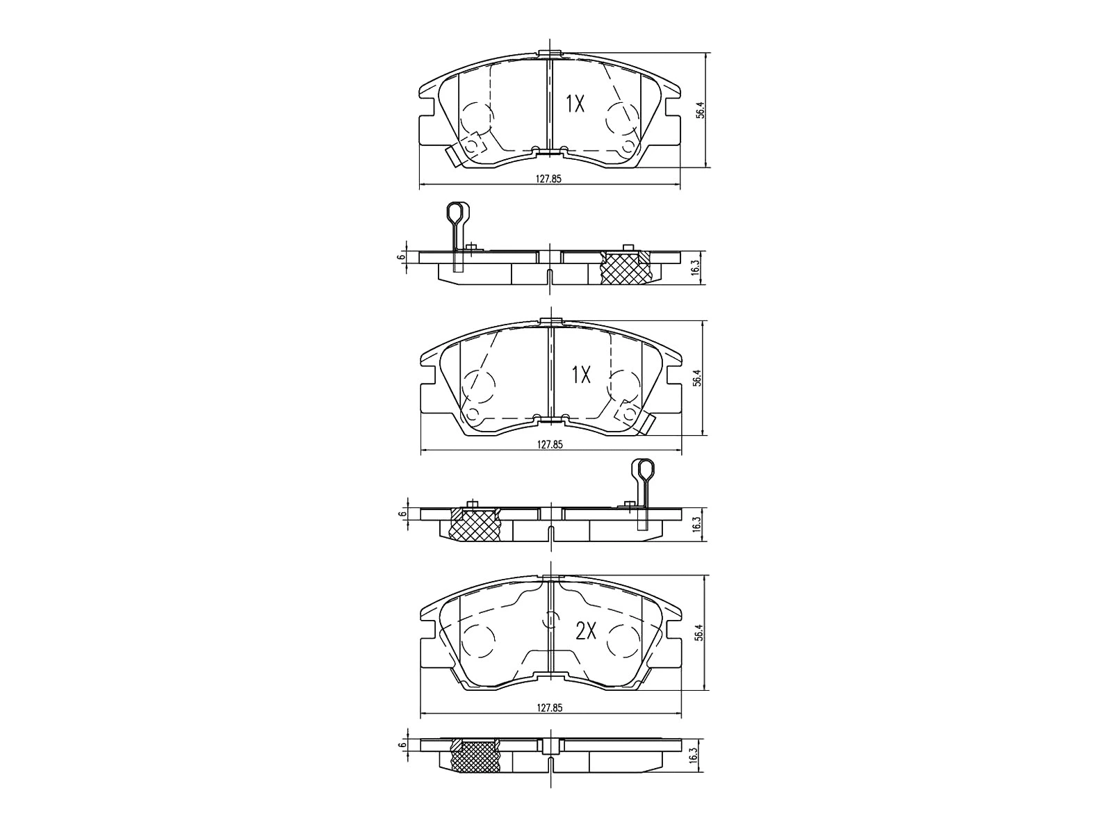 Brake Pad Set, disc brake (AZMT-44-022-1362)