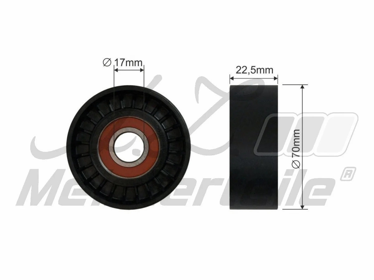 Deflection/Guide Pulley, V-ribbed belt