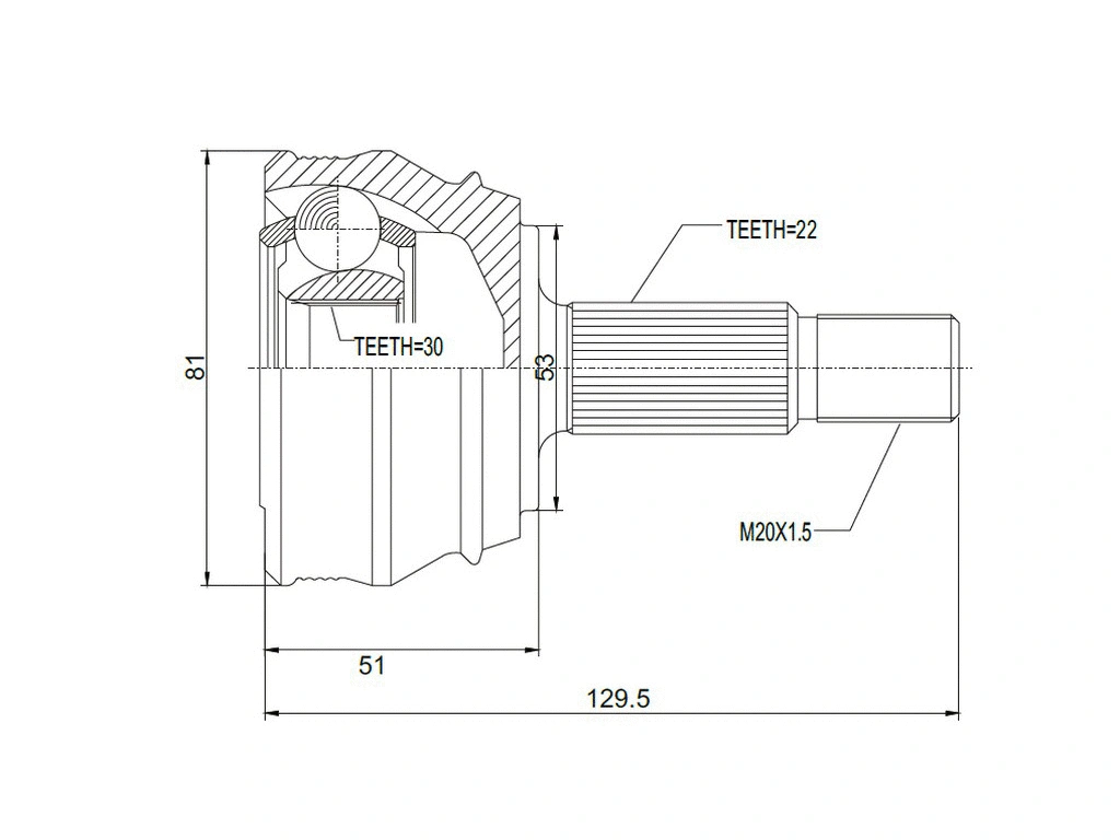 Joint Kit, drive shaft (AZMT-43-030-1025)