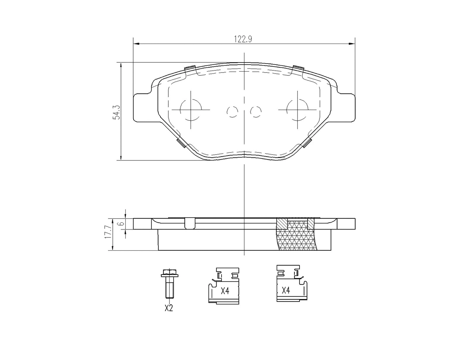 Brake Pad Set, disc brake (AZMT-44-022-1083)
