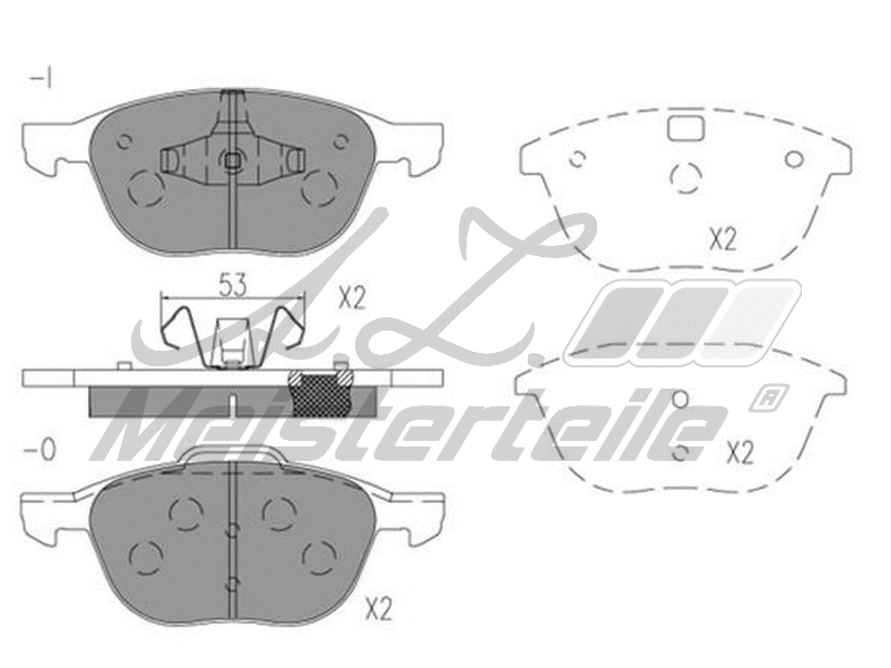 Brake Pad Set, disc brake (AZMT-44-022-2062)