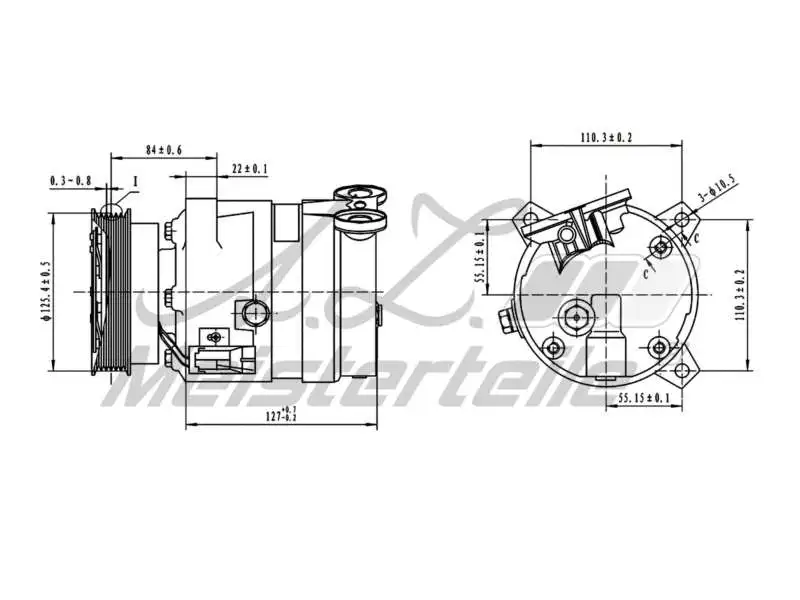 Compressor, air conditioning (AZMT-45-041-1055)