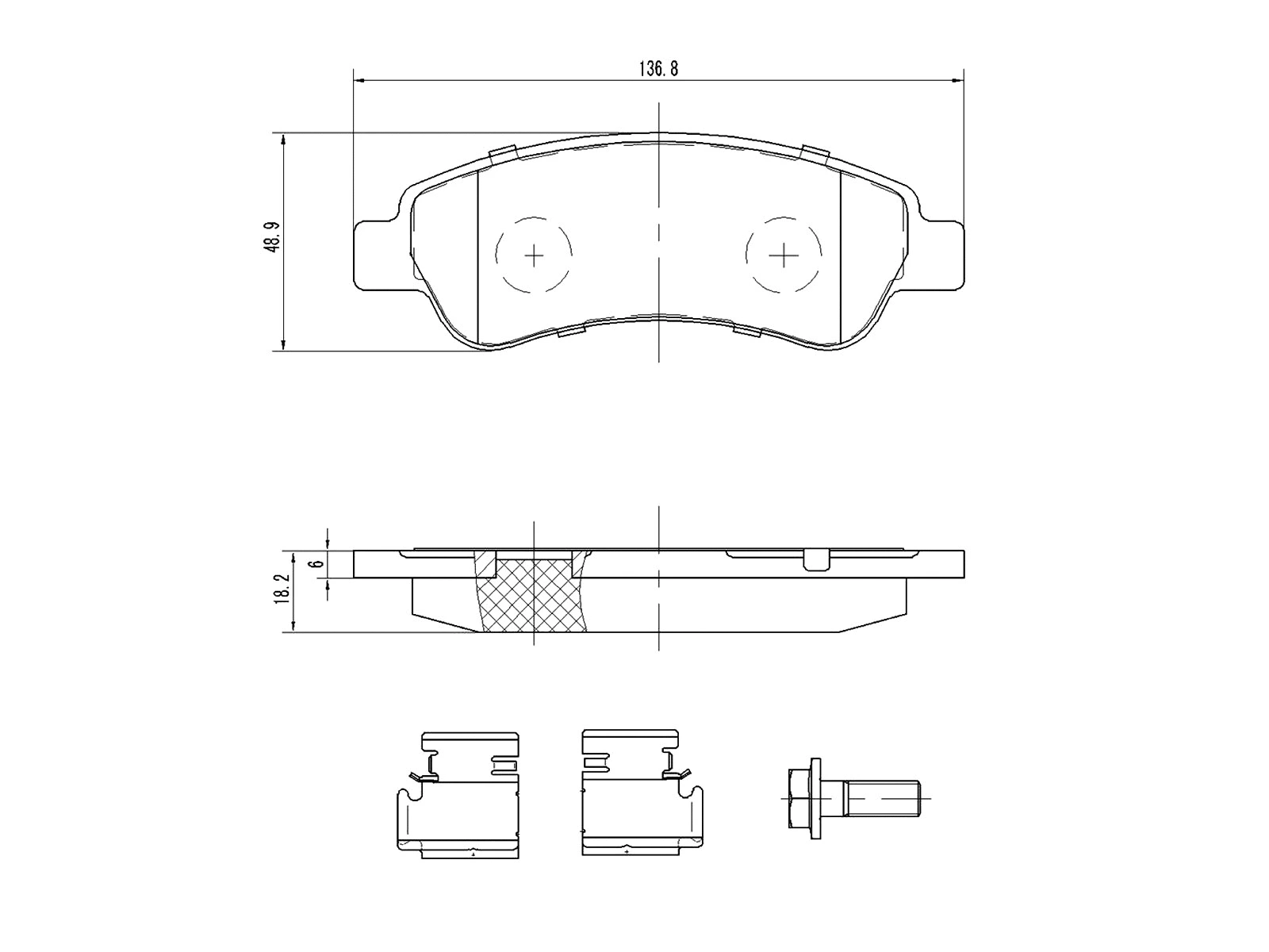 Brake Pad Set, disc brake (AZMT-44-022-1465)