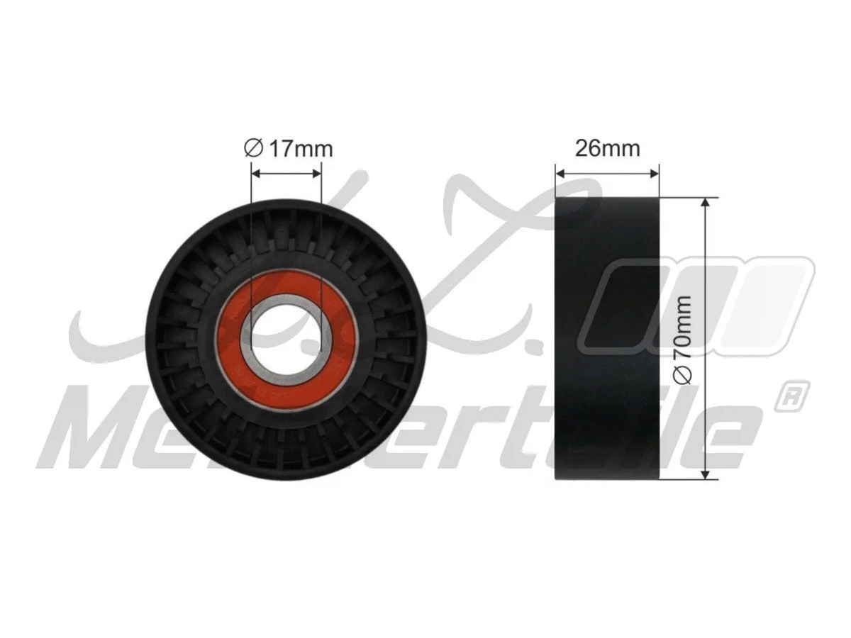 Deflection/Guide Pulley, V-ribbed belt