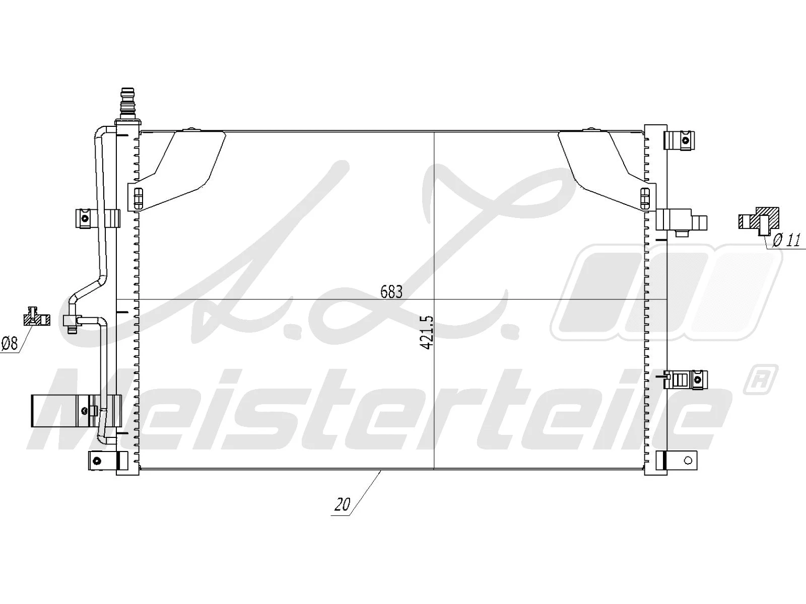 Condenser, air conditioning (AZMT-45-030-1264)