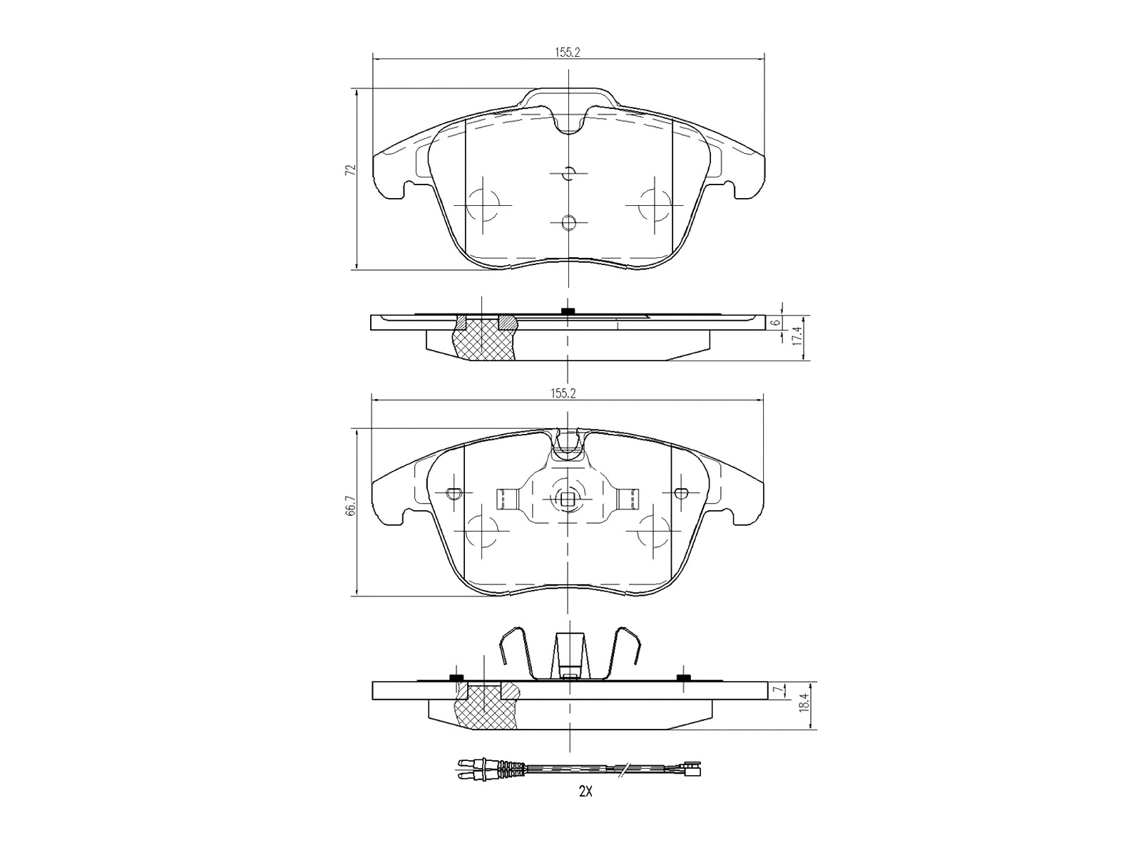 Brake Pad Set, disc brake (AZMT-44-022-1318)