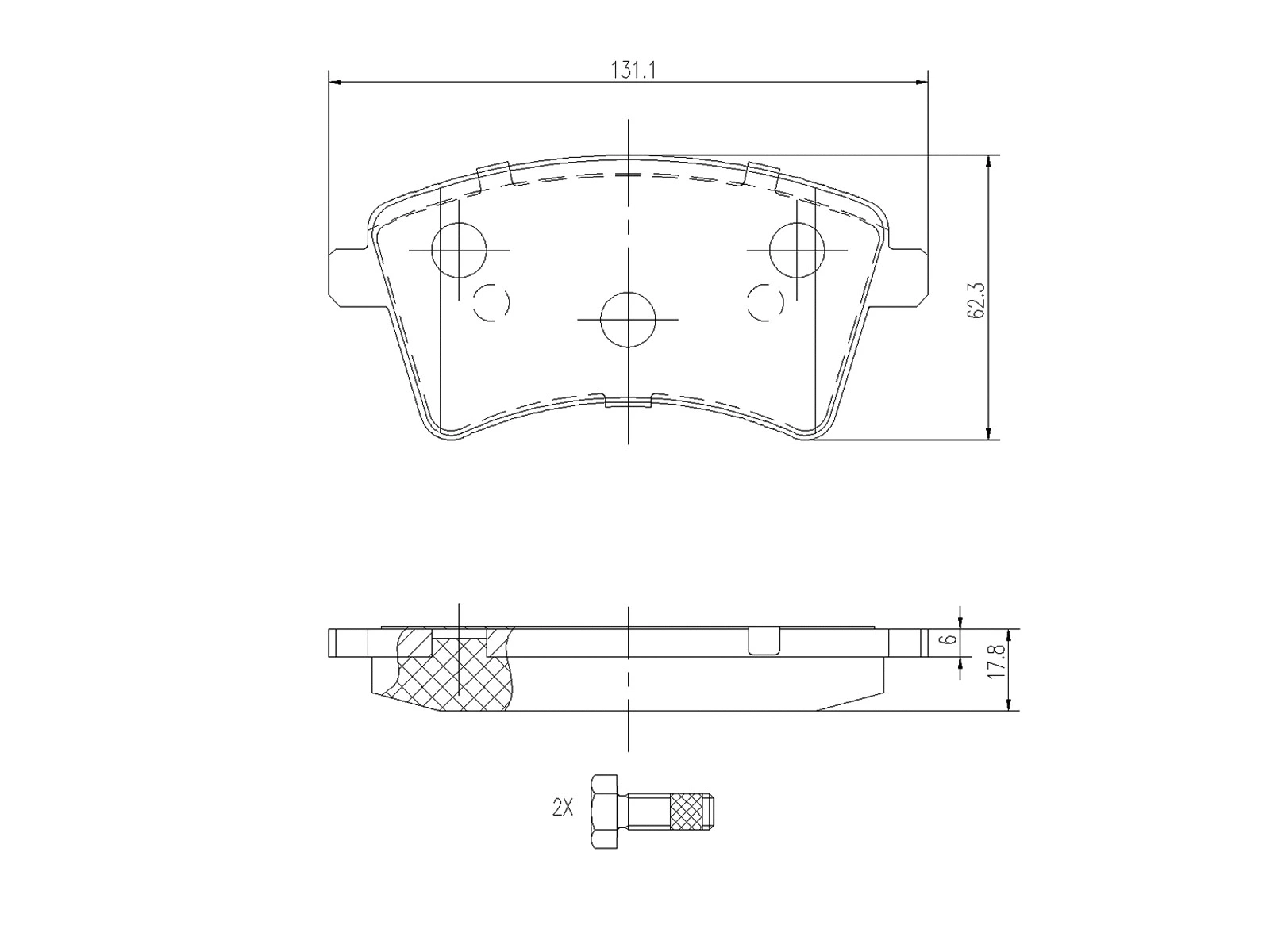 Brake Pad Set, disc brake (AZMT-44-022-1323)