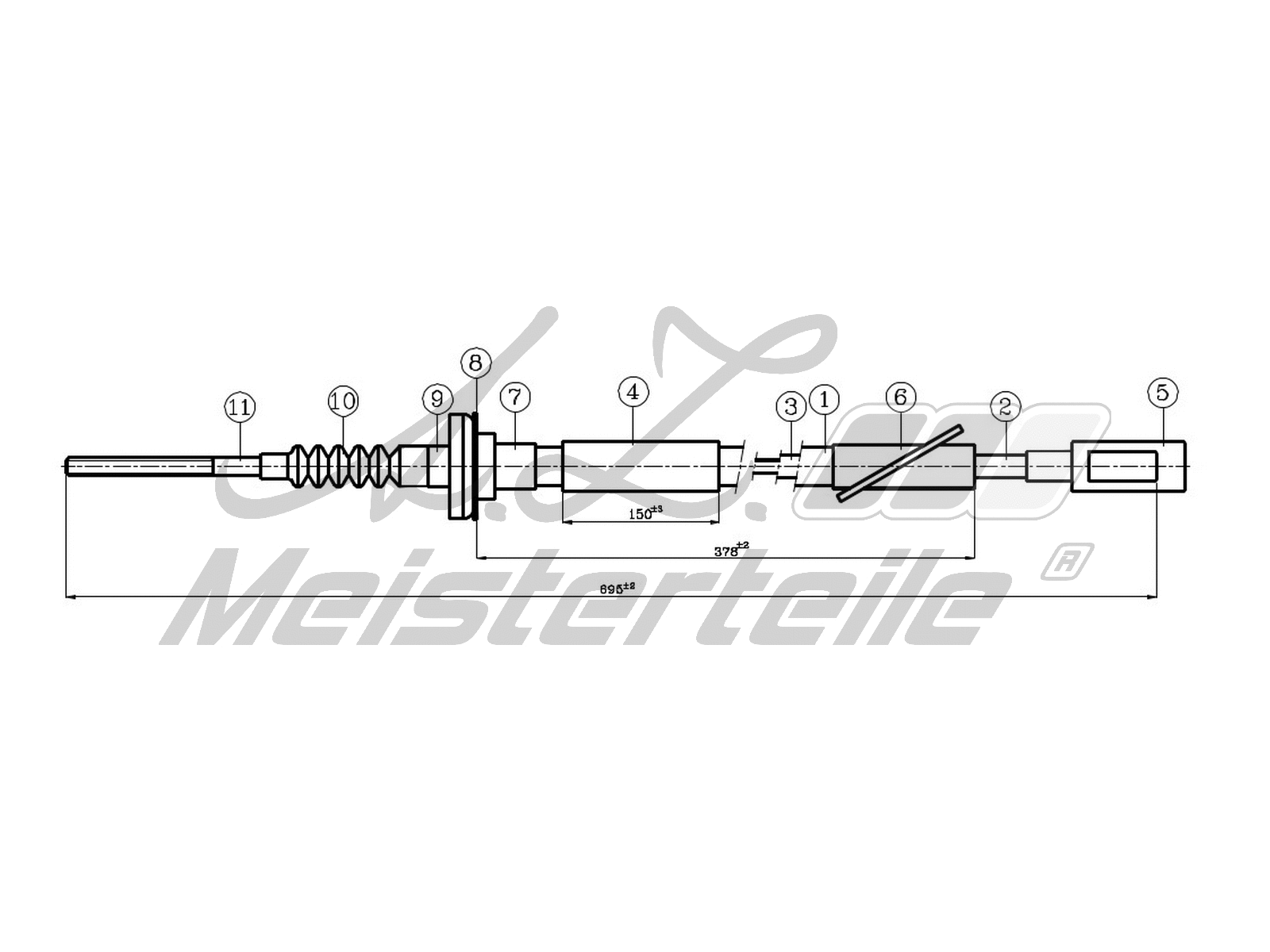 Cable Pull, clutch control (AZMT-47-010-1254)