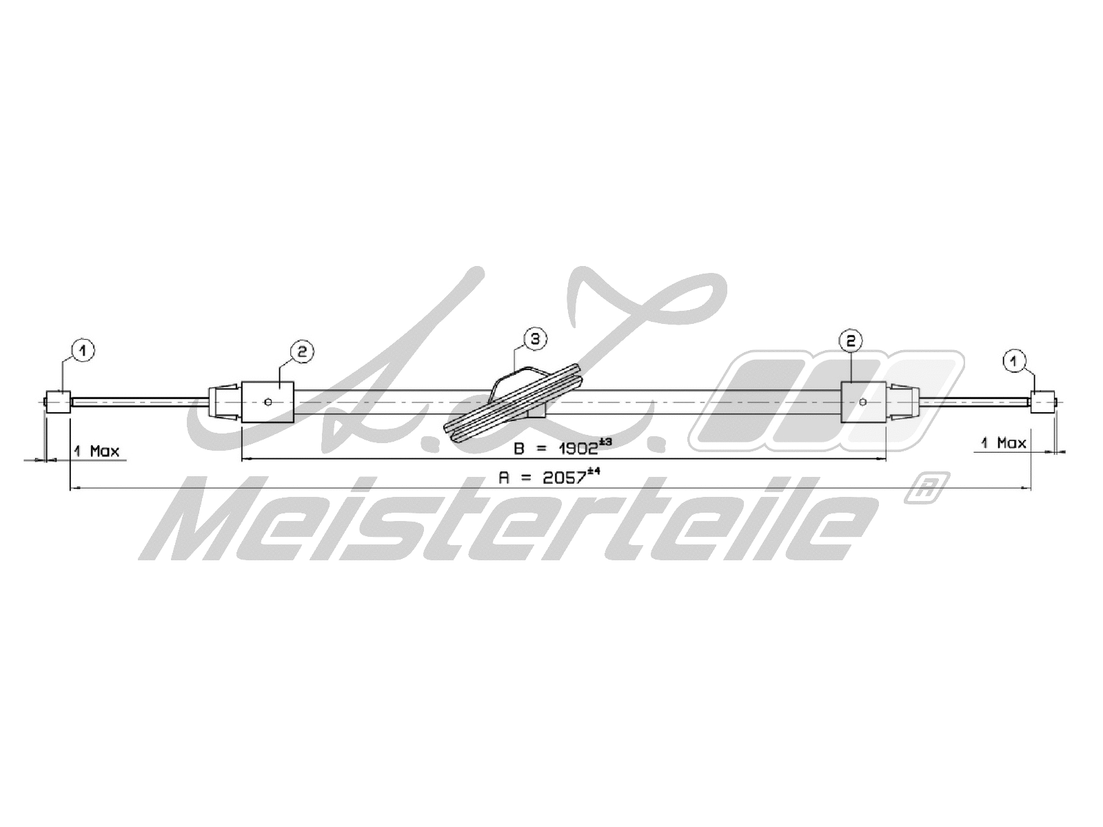 Cable Pull, parking brake (AZMT-44-031-1575)