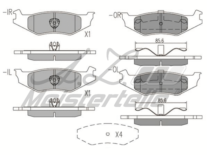 Brake Pad Set, disc brake (AZMT-44-022-2329)