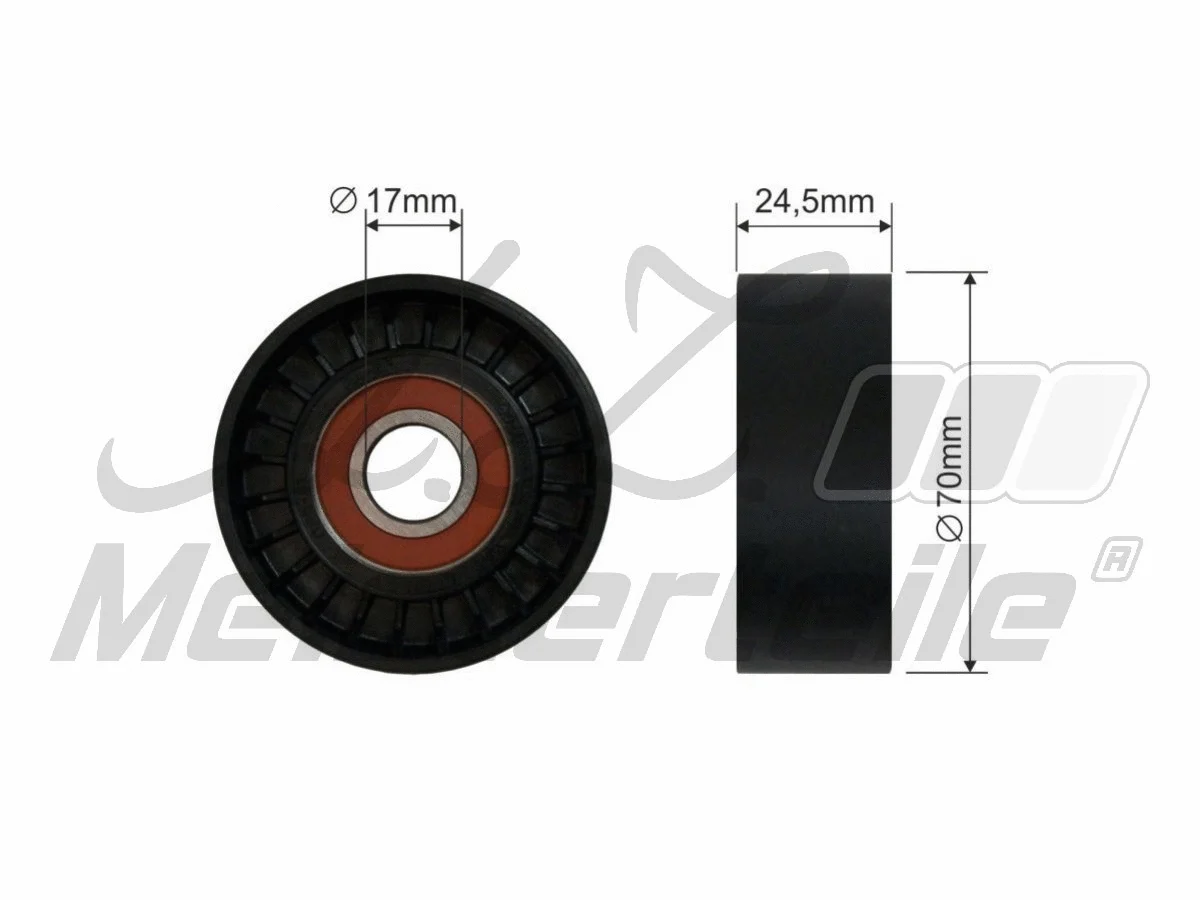 Deflection/Guide Pulley, V-ribbed belt