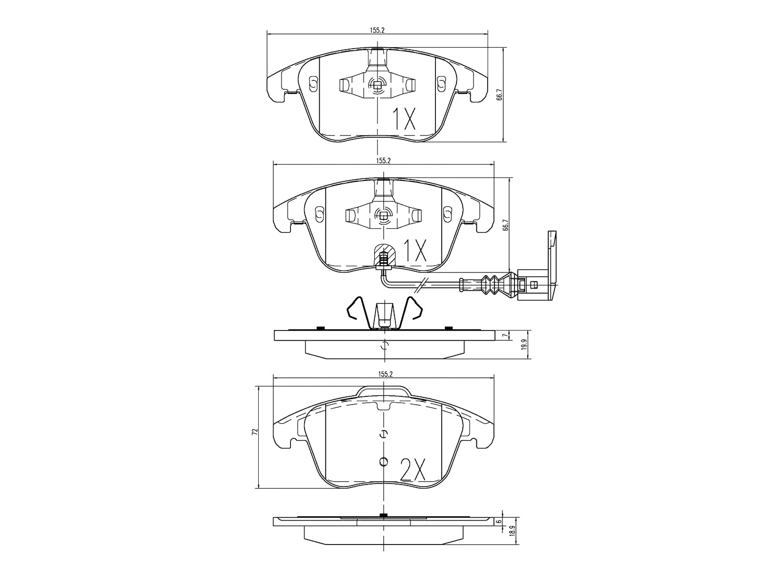 Brake Pad Set, disc brake (AZMT-44-022-1303)