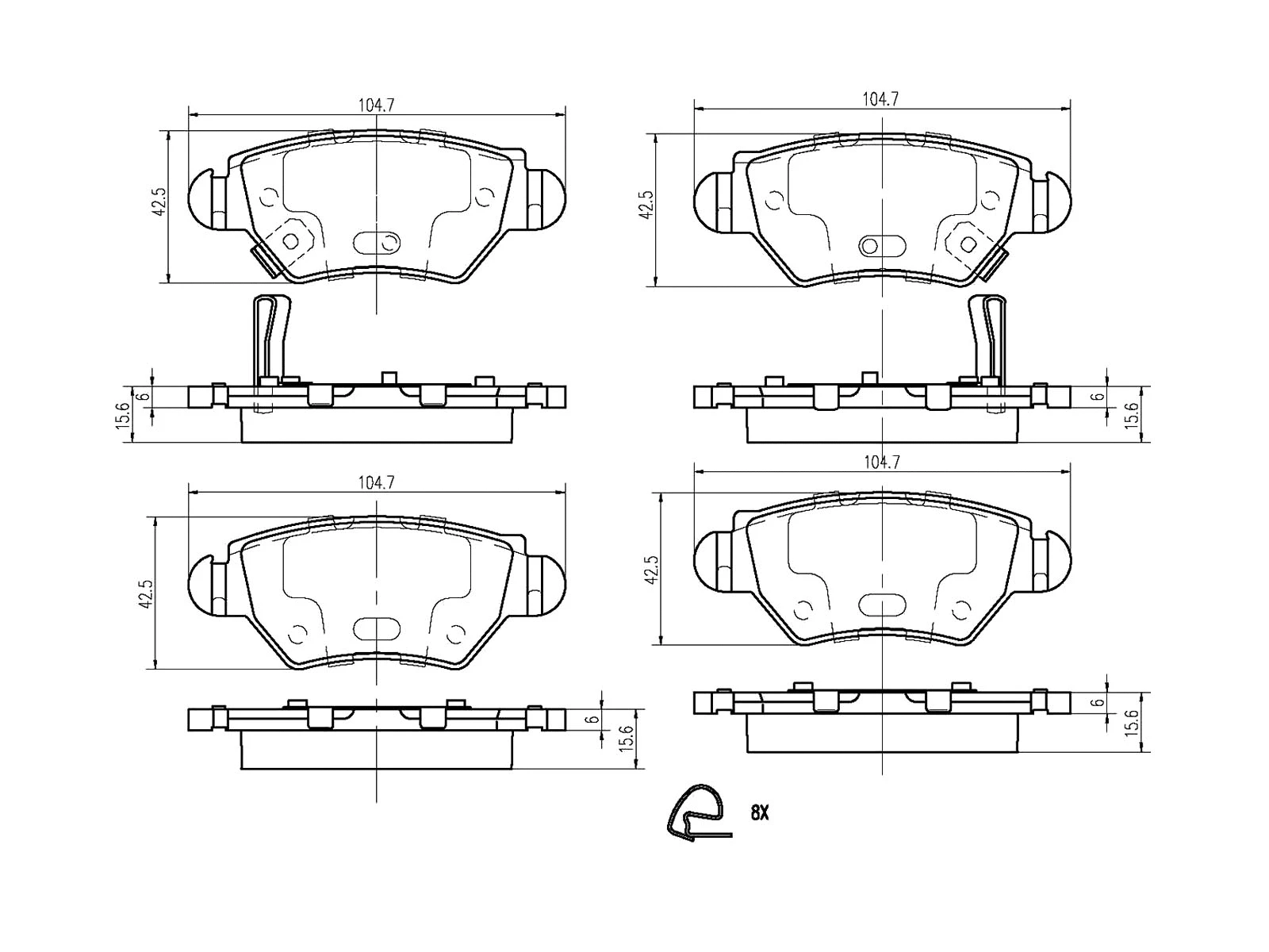 Brake Pad Set, disc brake (AZMT-44-022-1050)