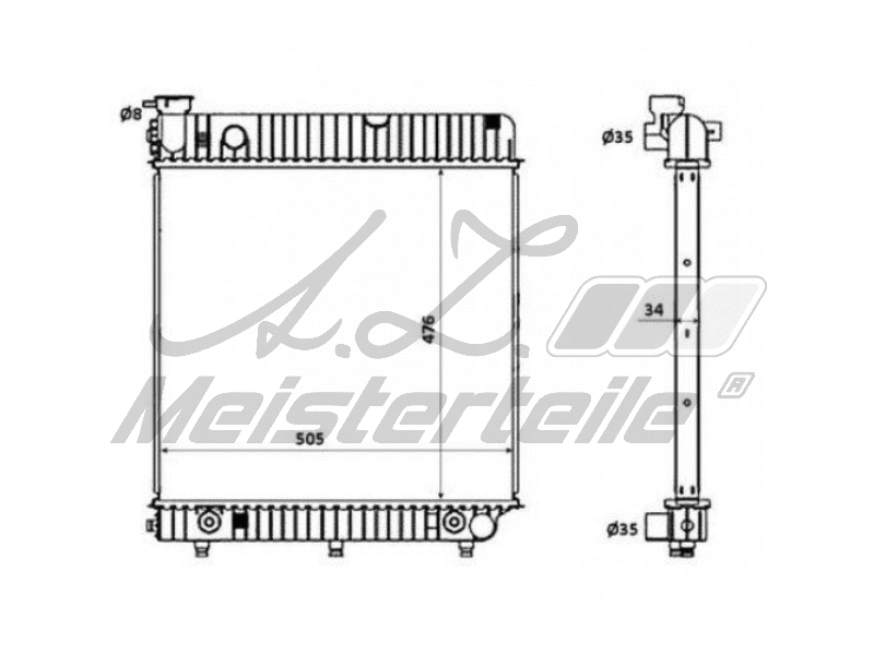 Radiator, engine cooling (AZMT-45-040-2382)