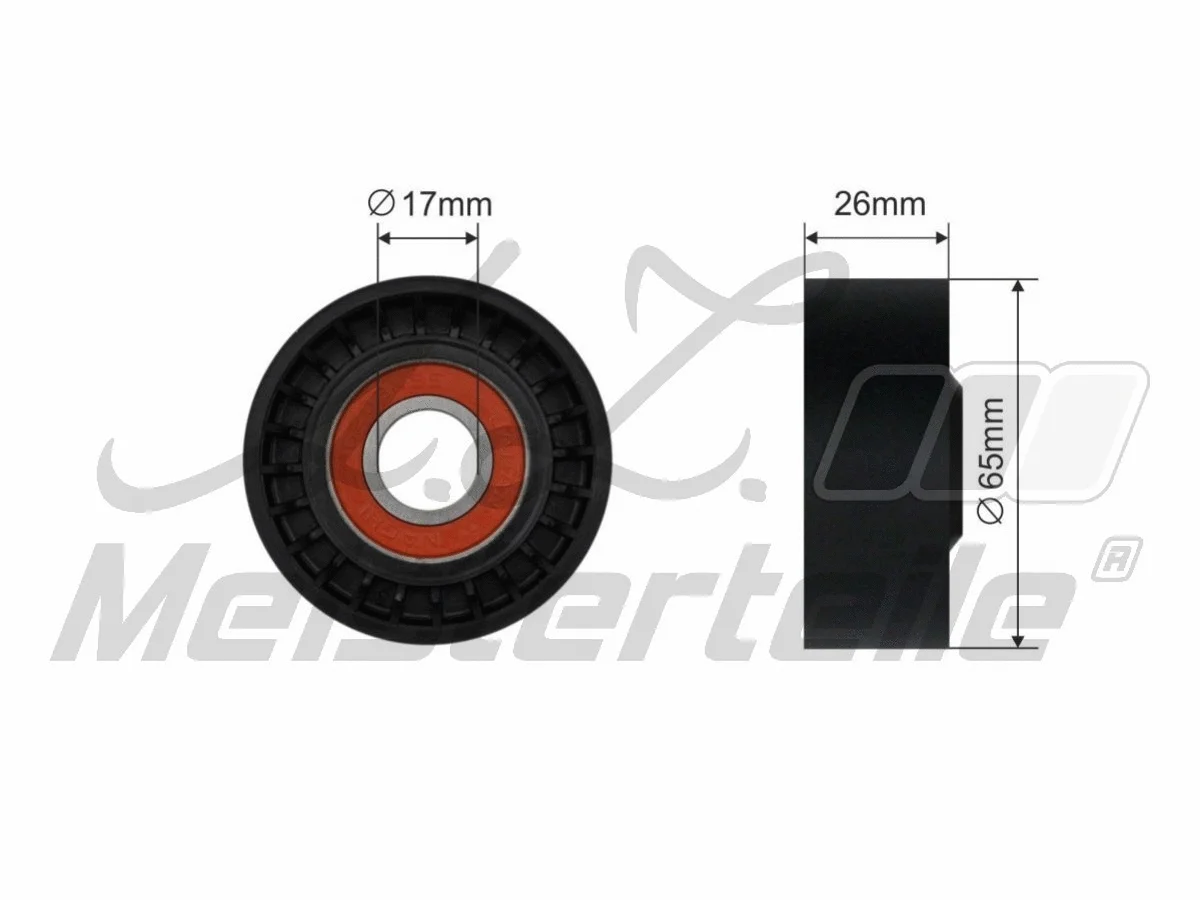 Deflection/Guide Pulley, V-ribbed belt