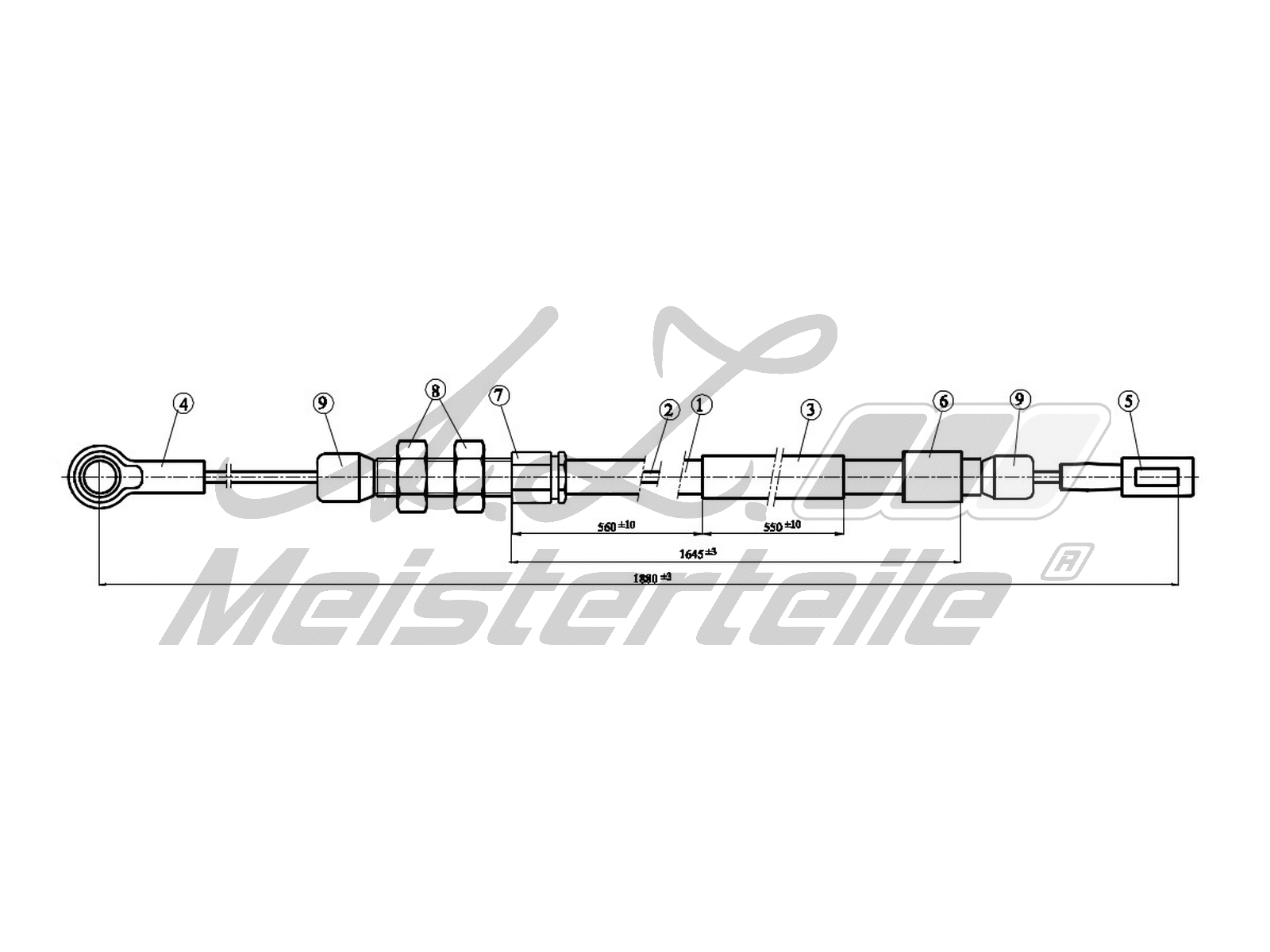 Cable Pull, parking brake (AZMT-44-031-1137)
