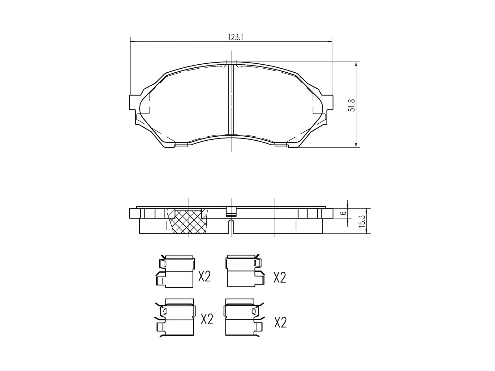Brake Pad Set, disc brake (AZMT-44-022-1107)