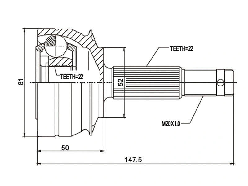 Joint Kit, drive shaft (AZMT-43-030-1057)