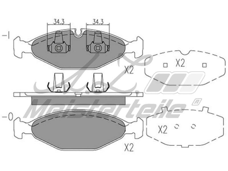 Brake Pad Set, disc brake (AZMT-44-022-2169)