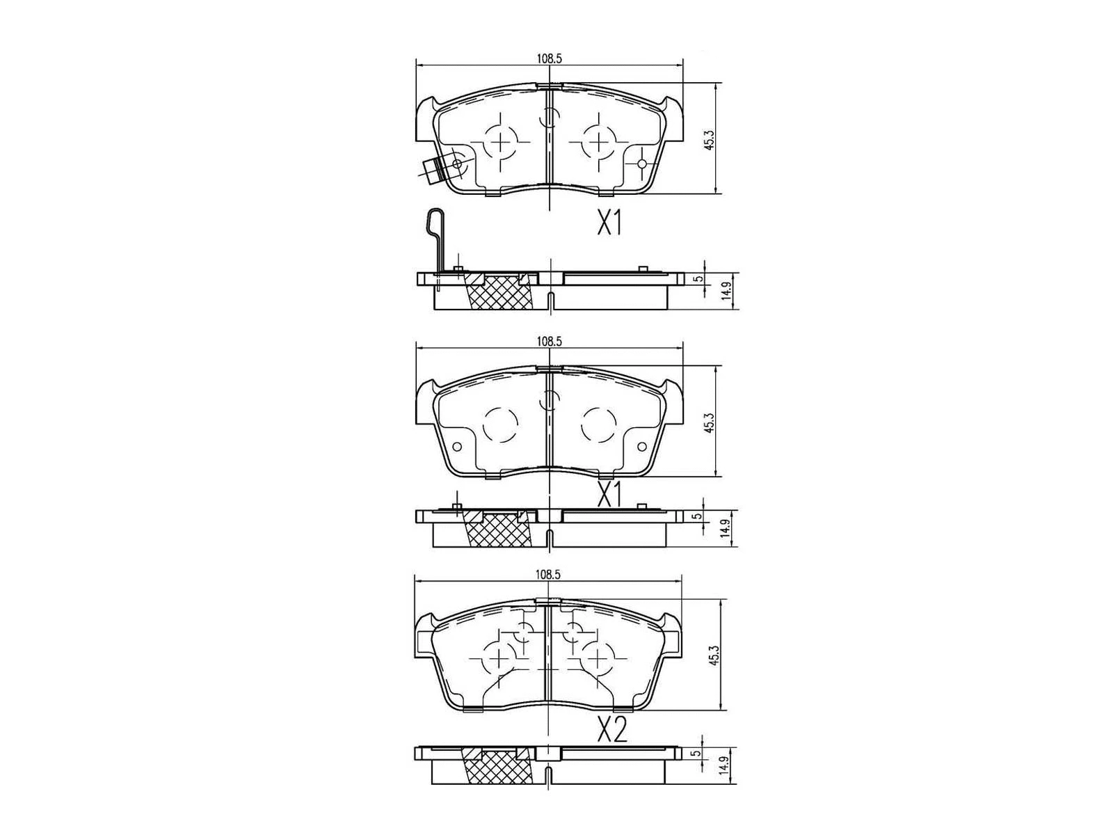 Brake Pad Set, disc brake (AZMT-44-022-1139)