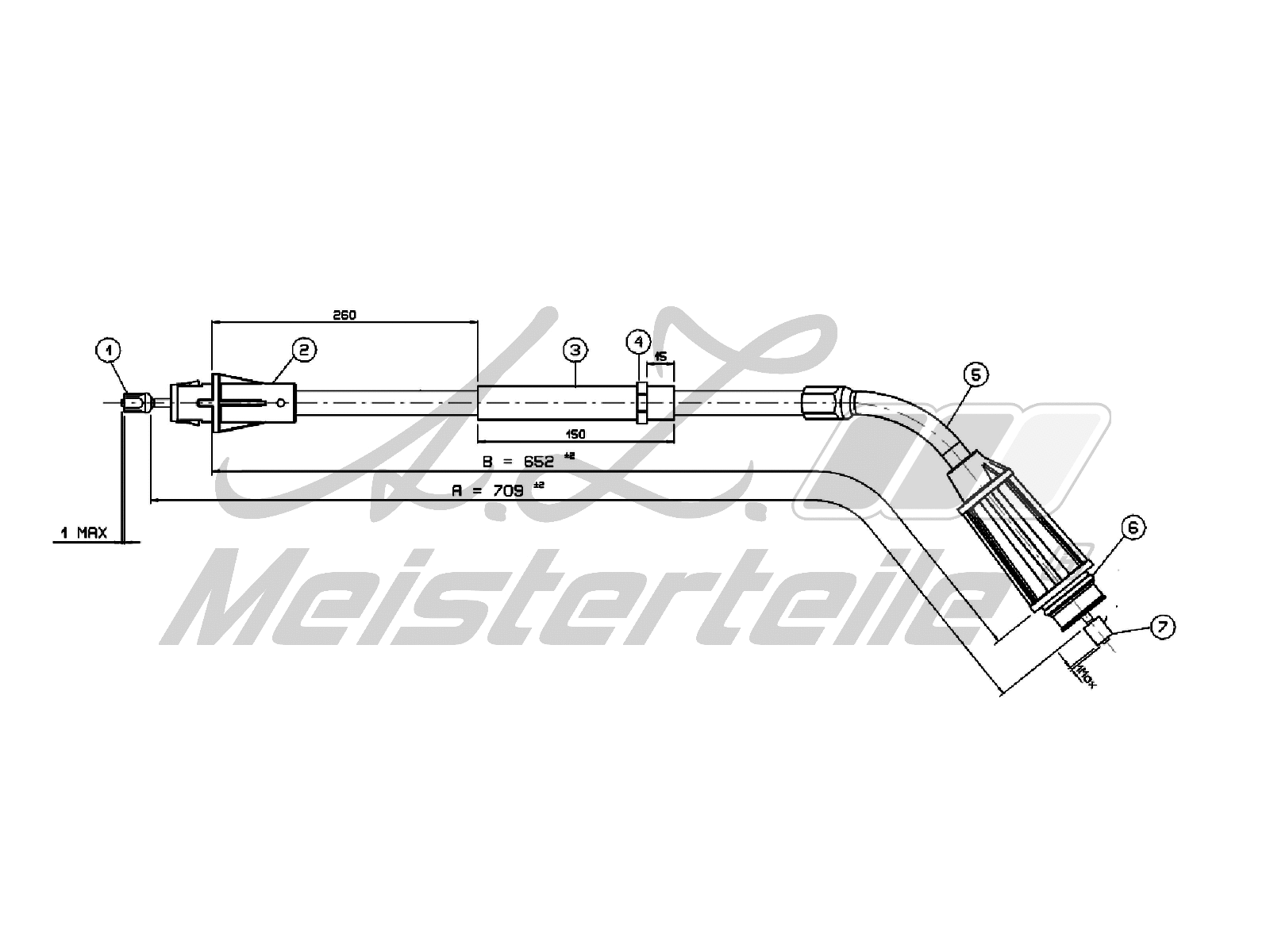 Cable Pull, parking brake (AZMT-44-031-1793)