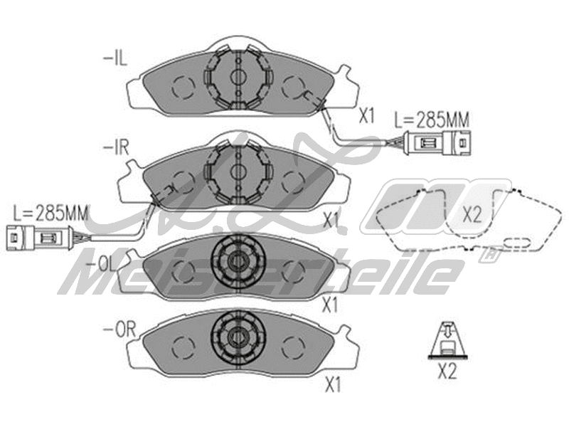 Brake Pad Set, disc brake (AZMT-44-022-1671)