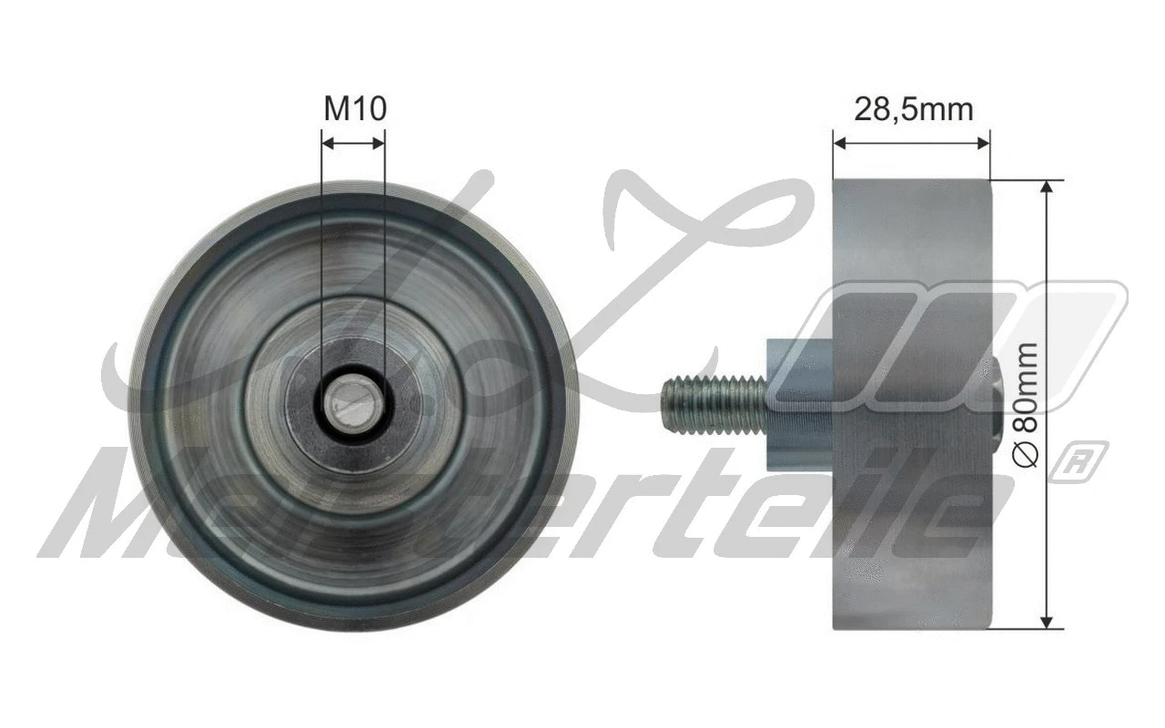 Deflection/Guide Pulley, V-ribbed belt (AZMT-20-031-2125)