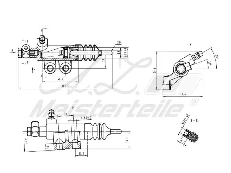 Slave Cylinder, clutch (AZMT-47-031-1040)