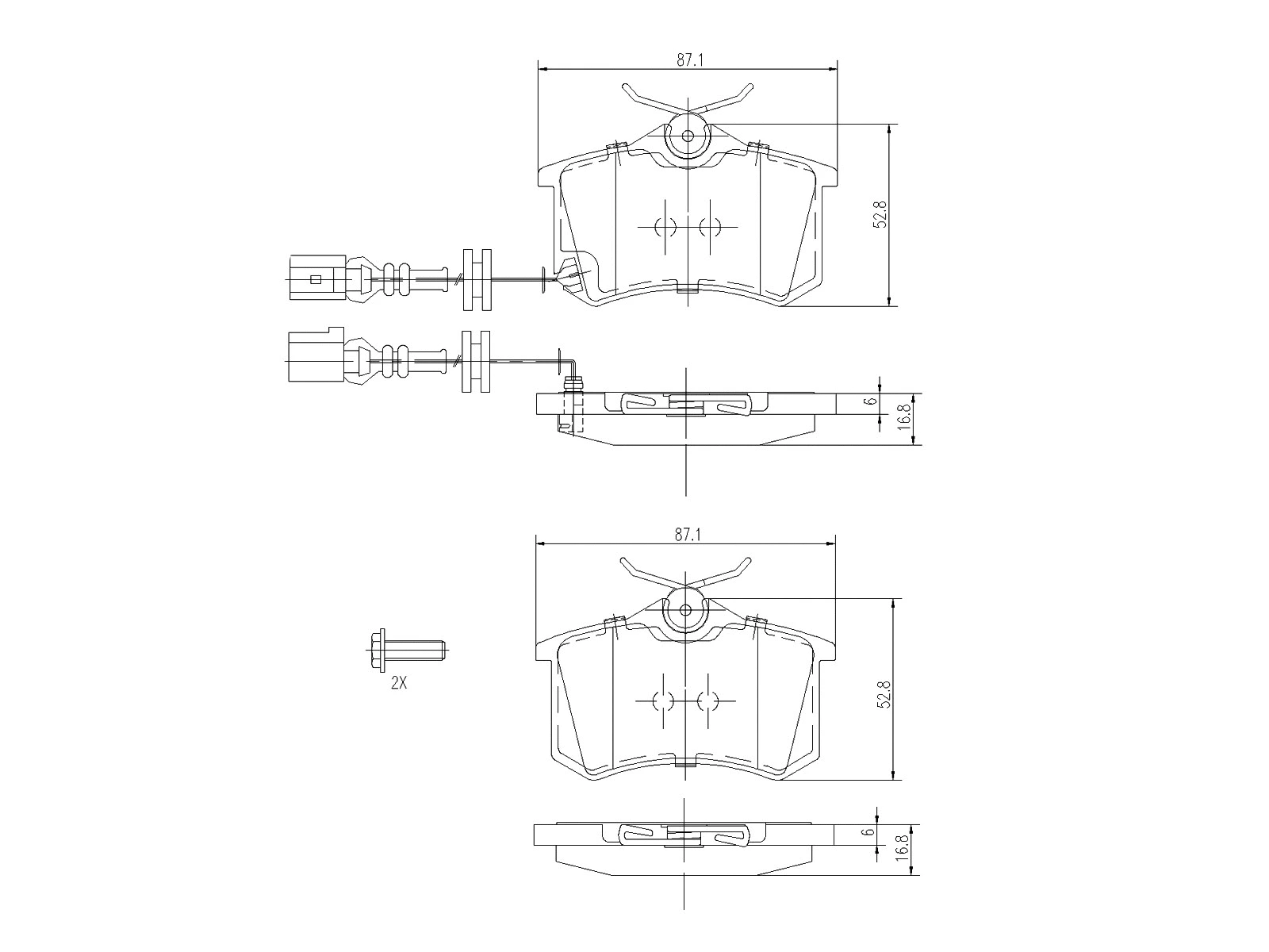 Brake Pad Set, disc brake (AZMT-44-022-1182)