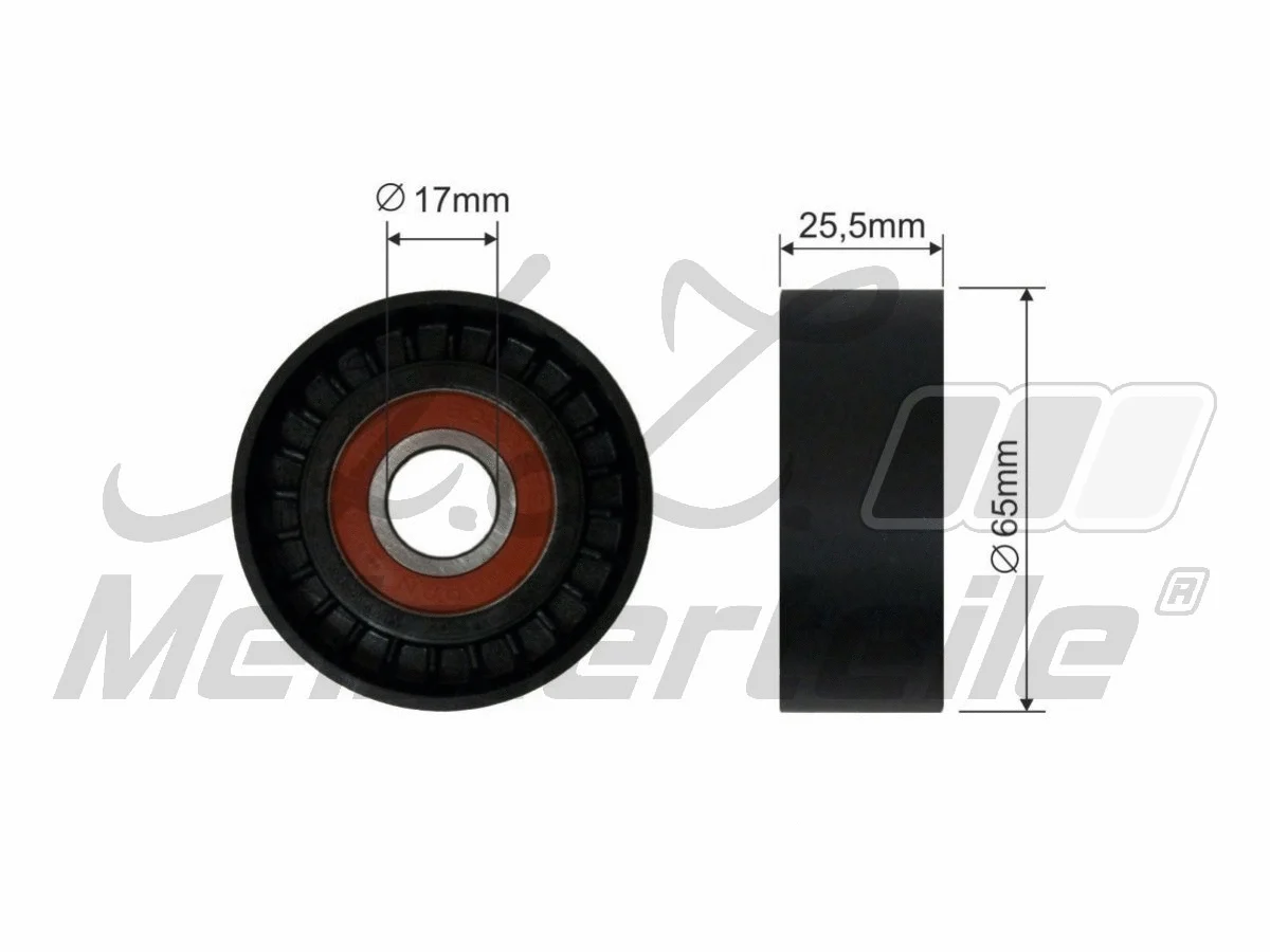 Deflection/Guide Pulley, V-ribbed belt