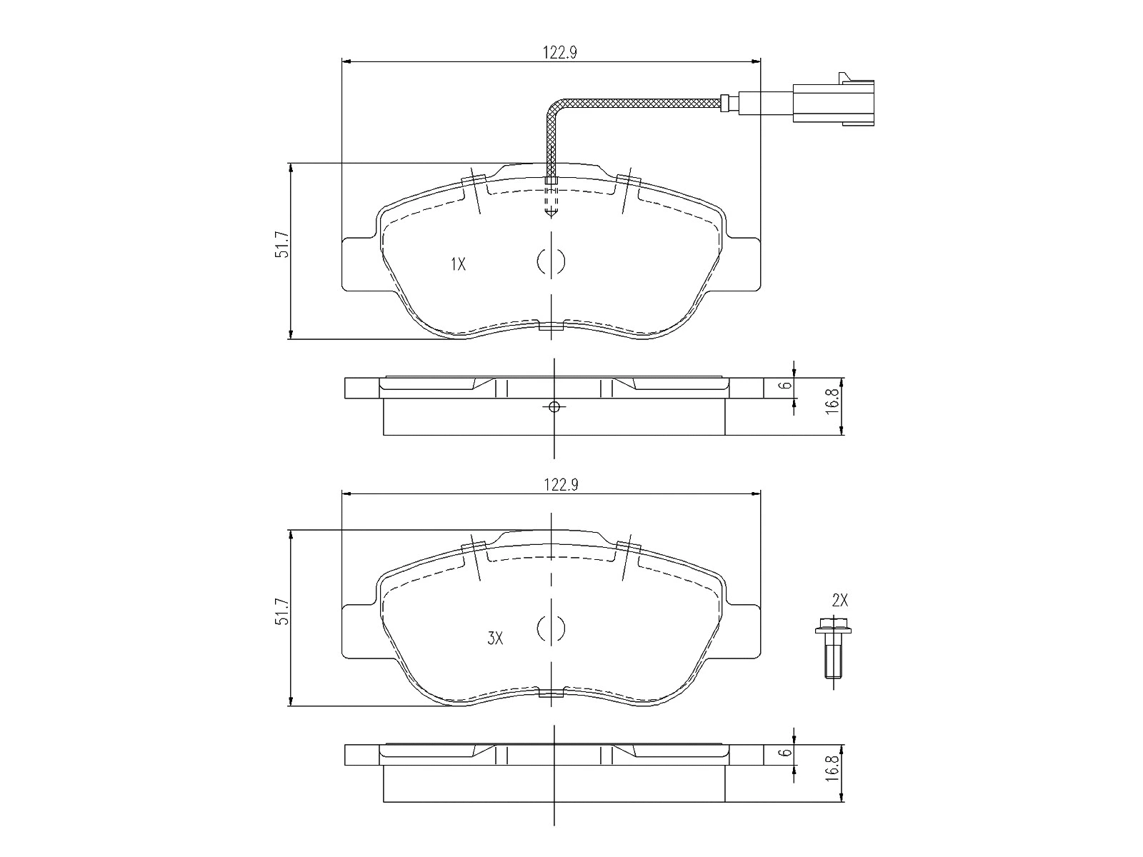 Brake Pad Set, disc brake (AZMT-44-022-1186)