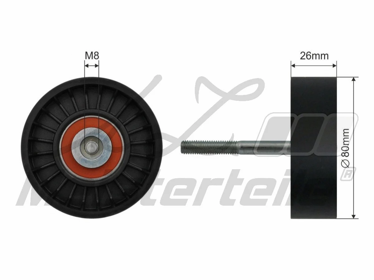 Deflection/Guide Pulley, V-ribbed belt