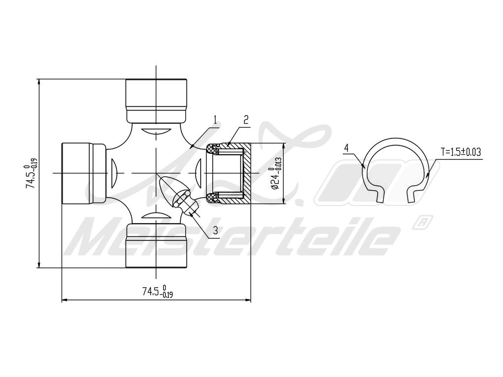 Joint, propshaft (AZMT-42-041-1077)